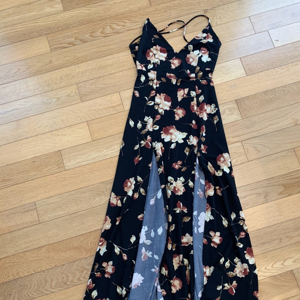 Floral Maxi Dress with double front slit